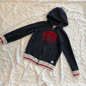 Roots zip hoodie in black and red size youth XL 11-12 years